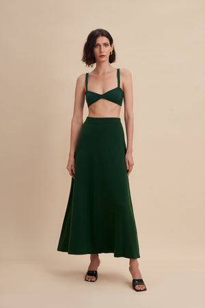 maxi skirt, knit maxi skirt, cashmere skirt, a line skirt, maxi a line skirt, green skirt, green skirt maxi, maxi green skirt