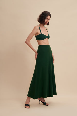 maxi skirt, knit maxi skirt, cashmere skirt, a line skirt, maxi a line skirt, green skirt, green skirt maxi, maxi green skirt