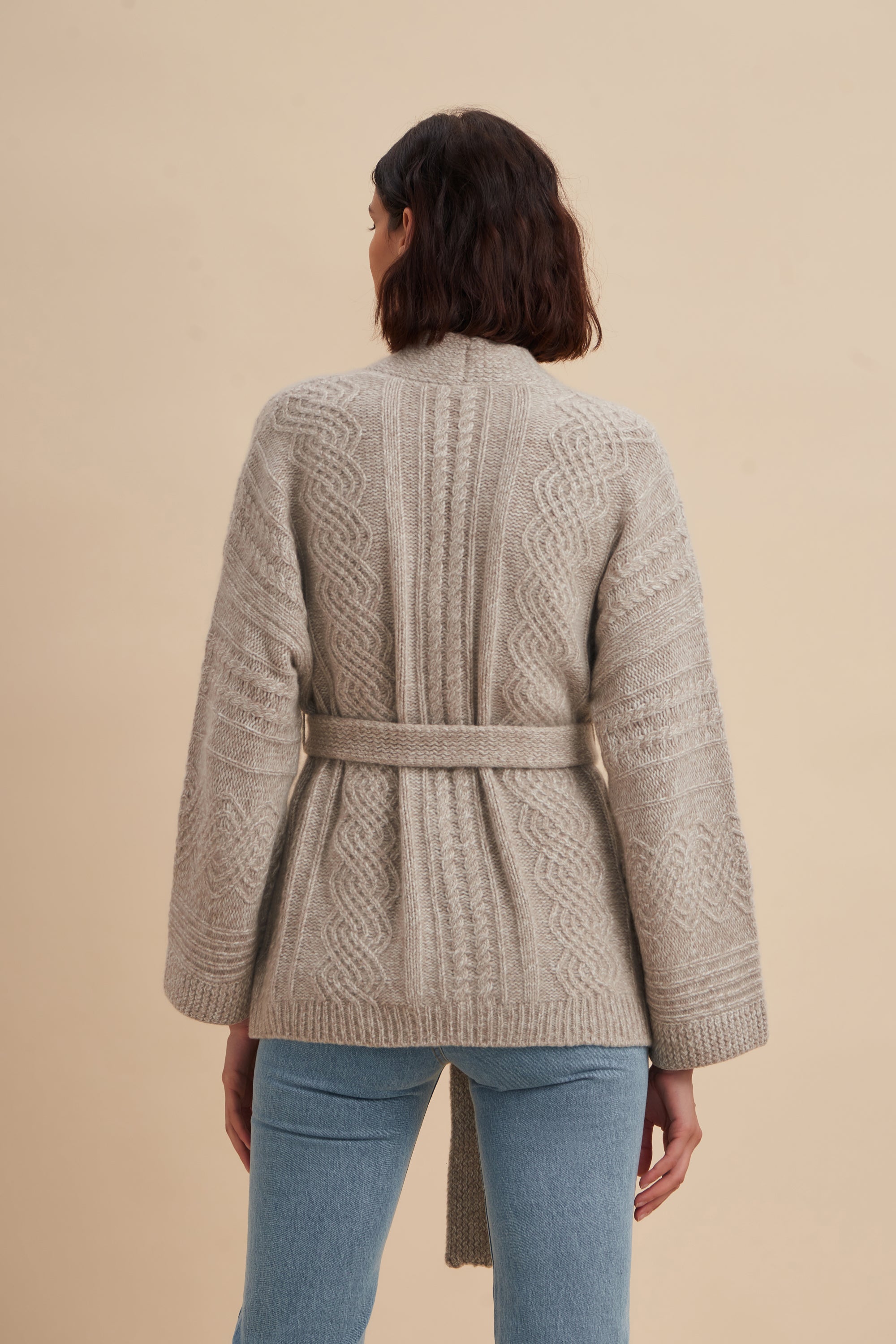 Spencer Cable Knit Wrap Coat