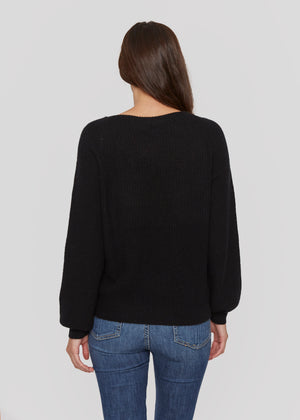women black relax casual  boat neck bateau neck cashmere sweater top layer knitwear