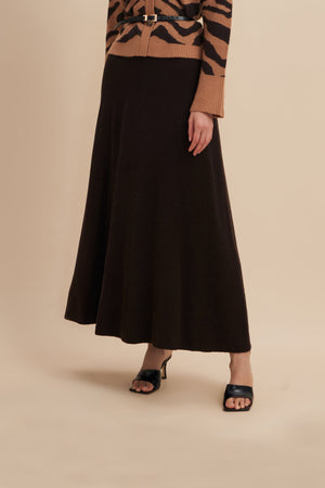 maxi skirt, knit maxi skirt, cashmere skirt, a line skirt, maxi a line skirt,  maxi brown skirt